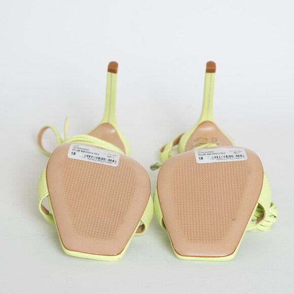 ✨ Schutz Vikki Leather Sandals Lace Up Stiletto Heel Fresh Green NEW - Picture 8 of 15